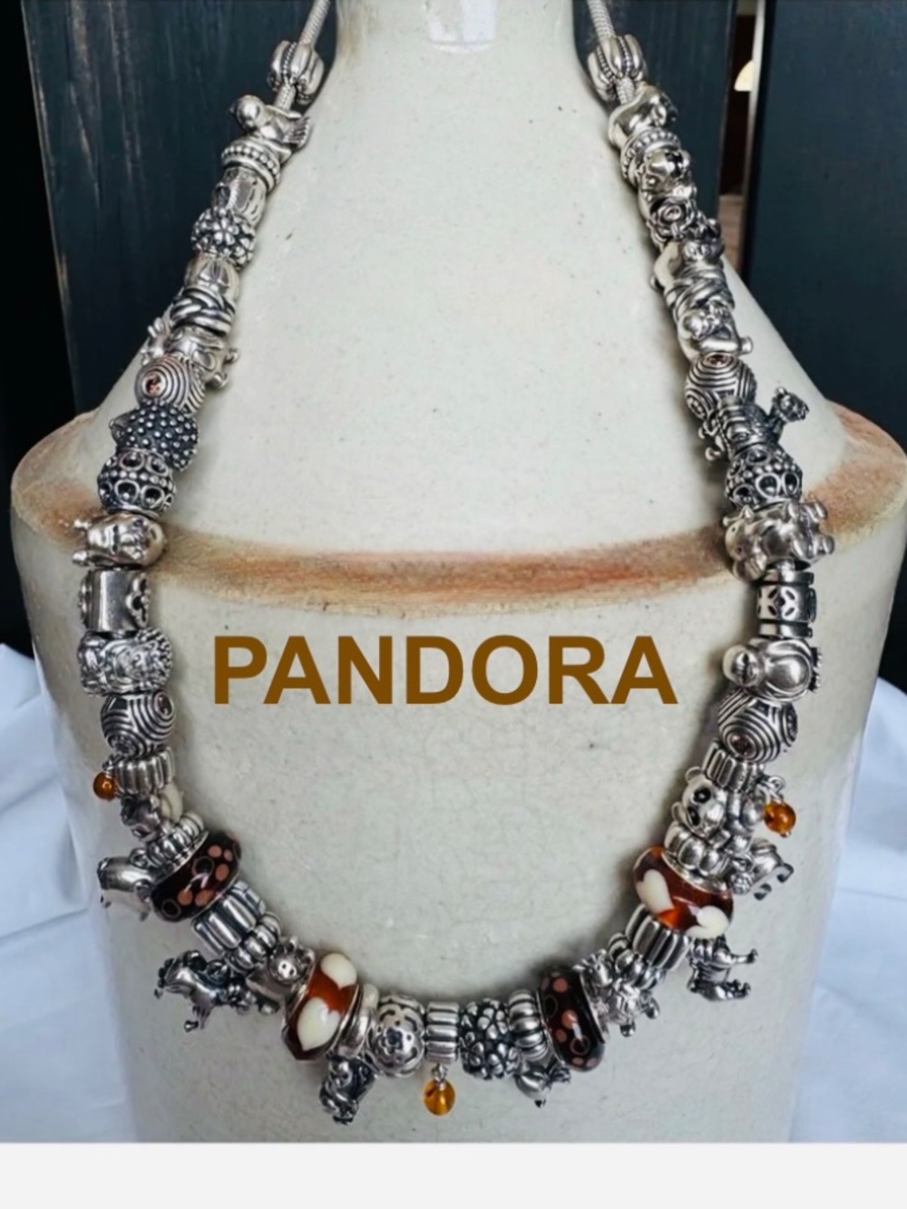 Pandora Retired Critters & Charms Necklace